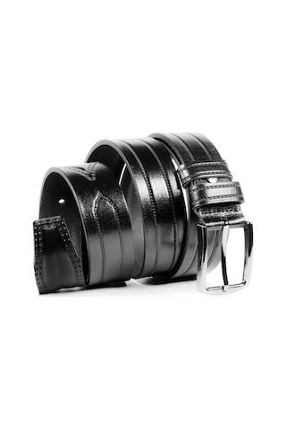 Mergenshoes Siyah Hakiki Deri Erkek Kumaş Pantolon Kemeri K08 001