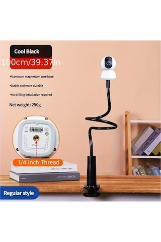 Honeybeeshop Ev Güvenlik Kameraları İçin Siyah 1/4 İnç Vida Paslanmaz Çelik M6 Askı Ayarlanabilir Uyumlu