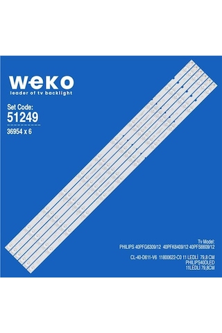 Wkset-6249 36954x6 Cl-40-d611-v6 11800622-c0 6 Adet Led Bar Tvnizi Açıp İçindeki Led Barla Birebir Aynısı Olduğunu Görmeden Almayınız. Sonrasında İade Almamaktayız. Beyaz