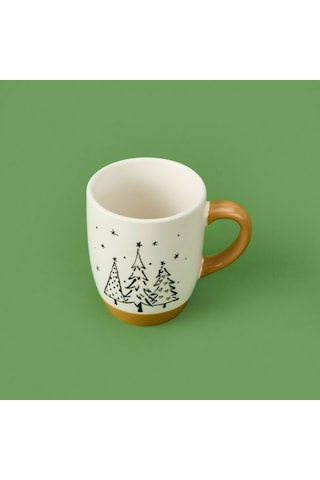 Excellent Houseware Ağaç Desenli Kupa - Kahverengi - 330 Ml Kahverengi