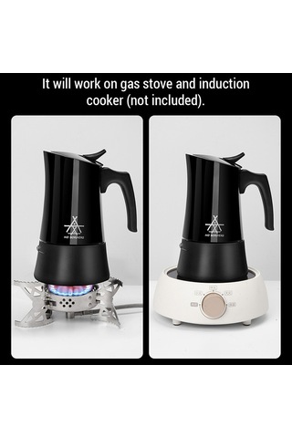 Alocs Açık Kamp Soba Espresso Makinesi Moka Pot Paslanmaz Beyaz