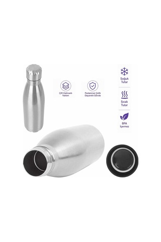 Sn-25711 Şişe Tipi 350 Ml. Paslanmaz Çelik Termos Renkli