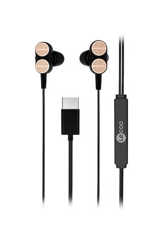 Lecoo EH102 Kablolu Type-C Kulak İçi Mikrofonlu Dual Driver Kulaklık Siyah