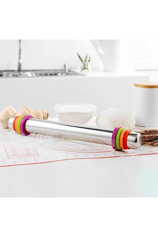 Gri Ayarlanabilir Kalınlıklı Paslanmaz Çelik Oklava Rahat Kavrama Entegre Makaralı Silindir Ev Tedarik