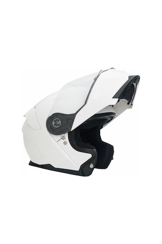 Gp Nero Mks004-Gw Güneş Vizörlü Şeffaf Çene Açılır Motosiklet Kaskı Beyaz
