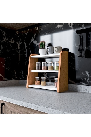 Alpa Ev Mobilya 3 Katlı Tezgah Üstü Organizer, Modern Mutfak Rafı Ve Çok Amaçlı Düzenleyici Atlantik Çam-beyaz