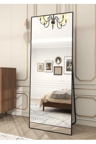 İva 162x55 Ayaklı, Asılı Veya Duvara Yaslı, Yer Aynaları,oturma Odası, Yatak Odası, Giyinme Odası Siyah