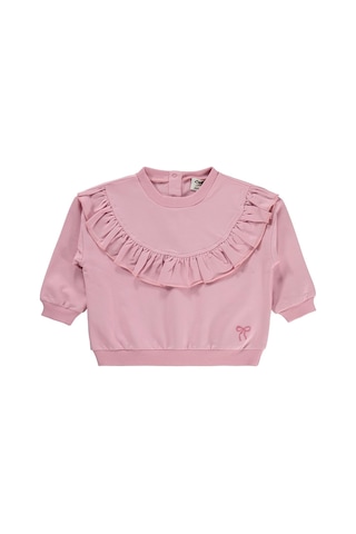 Civil Baby Fiyonk Nakışlı Fırfırlı 6-18 Ay Sweatshirt - Pembe
