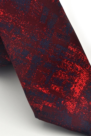 Gaffy Lacivert Kırmızı Desenli Bordo Dokuma Kumaş Mendilli Slim Fit Kravat // Sdk-2608-4 Bordo