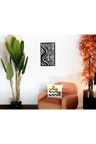 Dikey Dalgalı Metal Duvar Tablosu Salon Dekorasyonu