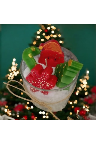 Yılbaşı Konseptli Bardak Mum Eskitme