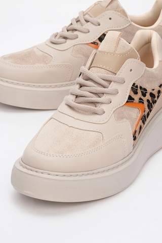 Luvishoes Luvi Shoes Drea Bej Desenli Kadın Günlük Sneakers Bej