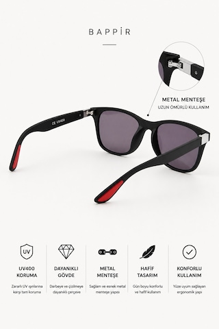 Metal Menteşe Lüx Yüksek Kalite Unisex Güneş Gözlüğü Siyah