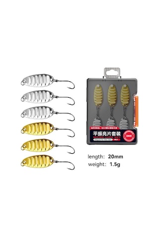 Krallık 1.5g 2.5g 3.5g 6 Adet/grup Balıkçılık Yem Metal Kaşık Cazibesi Yansıtıcı Kaplama Alabalık Bas Küçük Sert Pul Spinner Kaşık