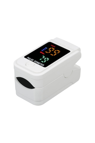 Vkemall Pulse Oksimetre Parmak Ucu Klipsli Nabız Oksimetresi L-ed Renkli Ekran Mini Spo2 Monitörü Oksije Beyaz