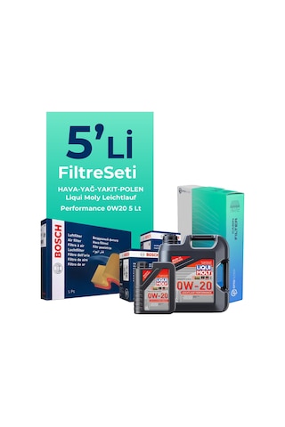 Bosch Fiat Egea 1.6 Dizel Filtre Bakım Seti Liqui Moly Motor Yağlı (2015-2023) 5 Li -