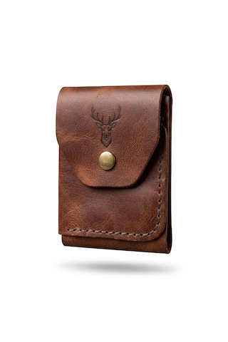 Deer Craft Stag Hakiki Deri Cüzdan Açık Kahverengi - Taba