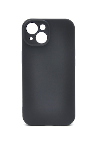 Apple Uyumlu iPhone 15 Düz Renk Esnek Yumuşak Silikon Kılıf Rubber Siyah