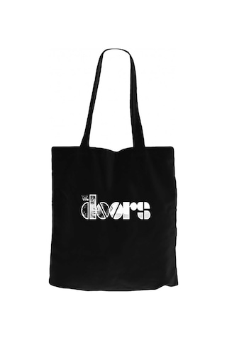 The Doors Logo Siyah Kanvas Bez Çanta Siyah