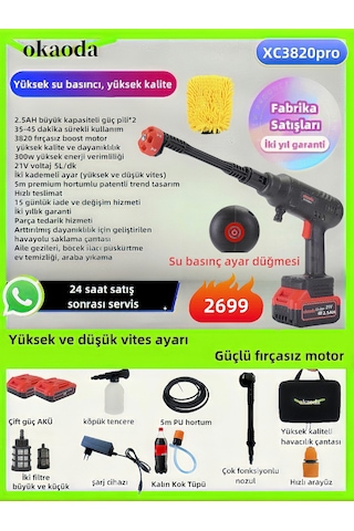 Sprey Yüksek Basınç Şarj Araba Bakımı Araç Yıkama