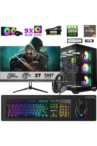 Xaser Star X170 R5-7500F 16 GB 1 TB M.2 NVMe SSD 6 GB RTX3050 27" Free Dos Dizüstü Bilgisayar