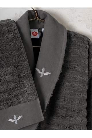 Cotton Box Seta Aile Bornoz Seti Genny Beyaz-antrasit Diğer