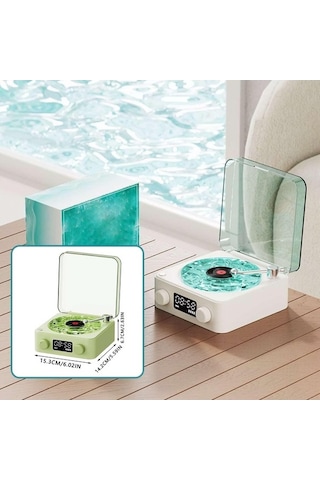 Flybuy Kablosuz Bluetooth Plak Çalar, Ayarlanabilir Işıklı, Taşınabilir Vintage Hoparlör