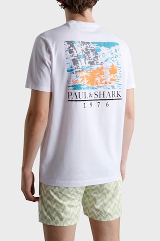 Paul & Shark Erkek T Shirt 24411087 010 Beyaz Beyaz
