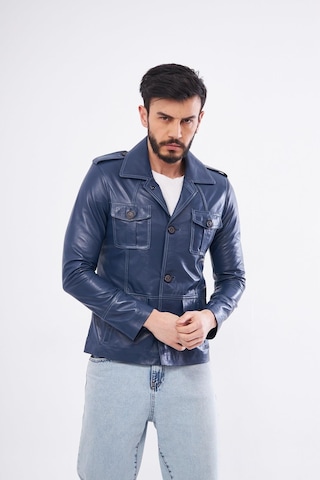 Derinss Der265 Hakiki Deri Erkek Mavi Mont 001