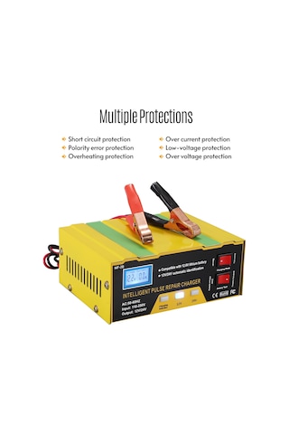 Symbee "12v/24v Akıllı Şarj Cihazı - Otomatik Tamir Modlu Dijital Gösterge İle Araç Ve Motosiklet Aküsü İçin"