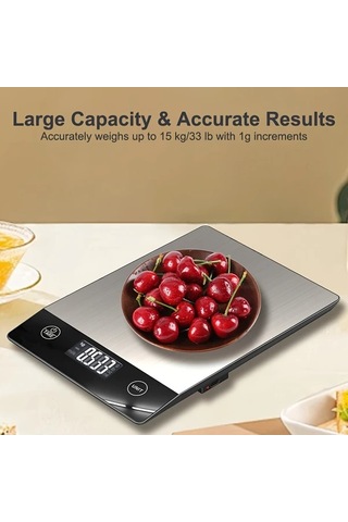 Dashanshop Innosinpo K210h Mutfak Terazisi 304 Paslanmaz Celik Lcd Ekran Tip C Sarjli 14 97 Kg Gram Ve Ons Firin Pisirme İcin -