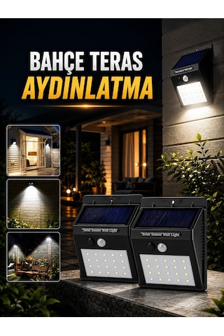 Mey İthalat Solar Lamba Giriş, Bahçe Yol Avlu Hareket Sensörlü Led Çok Renkli