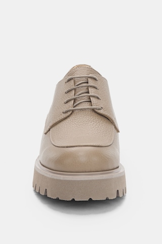 Calder Hakiki Deri Bağcıklı Kadın Loafer- Vizon
