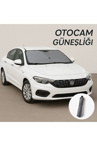 Egea Uyumlu Oto Ön Cam Şemsiye Güneşlik Katlanabilir Uv Ve Isı Koruyucu Güneş Perdesi