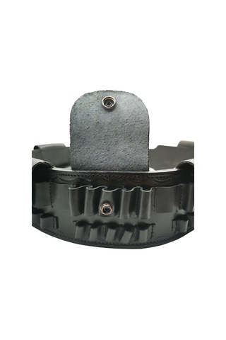 Aresoutdoors Yivli 7.62mm Fişekler İçin Kapaklı Tip Bel Fişekliği Kütüklük Avcı Kemeri Siyah