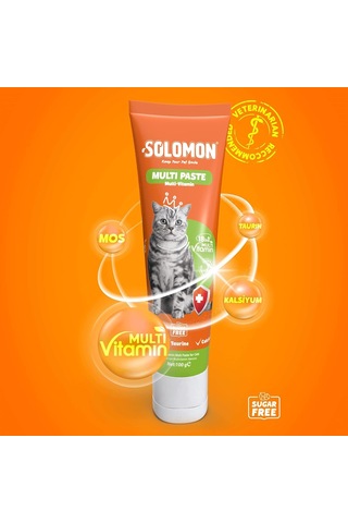 Multi Paste 100 Gr Kediler Için Bağışıklık Sistemi Destekleyici Tüy Yumağı Oluşumunu Engelleyici 18 Farklı Vitamin İçerikli Multivitamin Malt Macunu