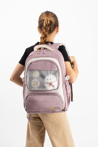 Ventis Qualty Okul Çantası Su Geçirmez Klinkır Kumaş Unisex Sırt Çantası Model 1g Pembe