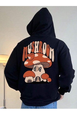 Altamira Unisex Mushroom Baskı Kapüşonlu Sweatshirt 001