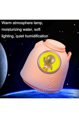Enjoyplus Sx-e338 Usb Mini Dönüş Kabin Nemlendirici Masaüstü Hava Nemlendirici Gece Lambası Pembe