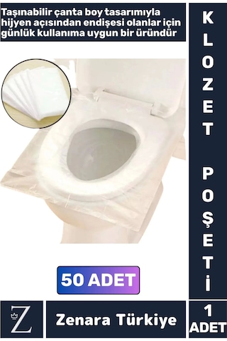Çanta Boy Avm Tuvalet Günlük Tek Kullanımlık Hijyenik Tam Kaplama Klozet Kapak Poşeti 50 Adet Çok Renkli