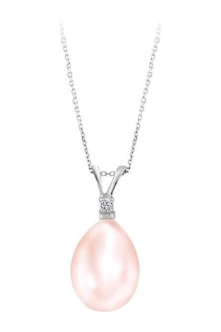 Sirius Pırlanta Taşlı Drop Pembe Inci Kolye 0802P0001