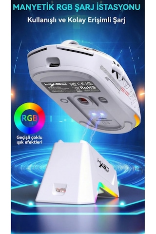 T90 Kablosuz 3 Modlu Mouse -650 Mah Batarya - 4800 Fps Özel Baskılı Tasarım - Rgb Diğer