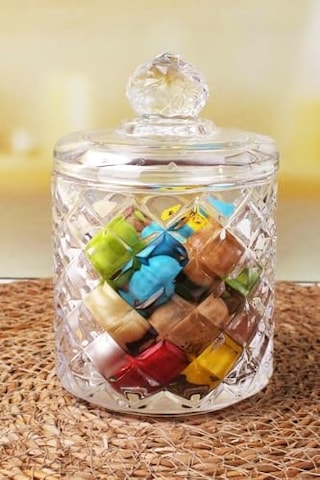 Lüx Kristal Büyük Cam Şekerlik & Cam Lokumluk, Kesme Cam Lüx Şekerlik 13cm 7.8cm - 06637 Genel