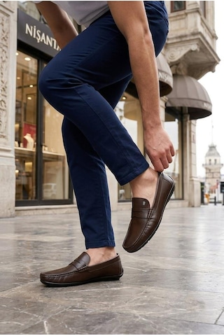 Pierre Cardin 90220 Rahat Esnek Hakiki Deri Erkek Loafer Ayakkabı Kahve