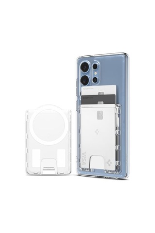 Magsafe & Magnet Destekli Cüzdan Ultra Hybrid Mag Fit 3 Kartlık Şeffaf - Afa09206 Spigen Tr li