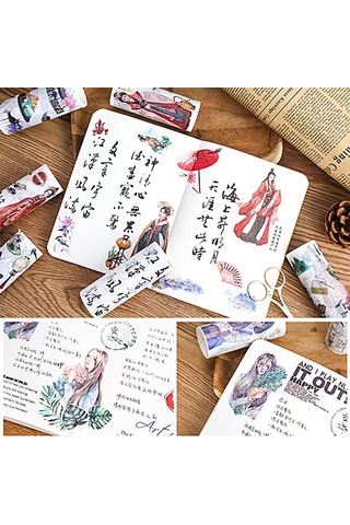 Springsun Sevimli 100mm Renkli Washi Bant - Dıy El Sanatları, Albüm, Ajanda Ve Dekorasyon İçin Dekoratif Maskeleme Bandı