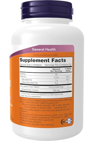 Now Foods Lecithin Soya Lesitini 1200 Mg With Nervous System Br