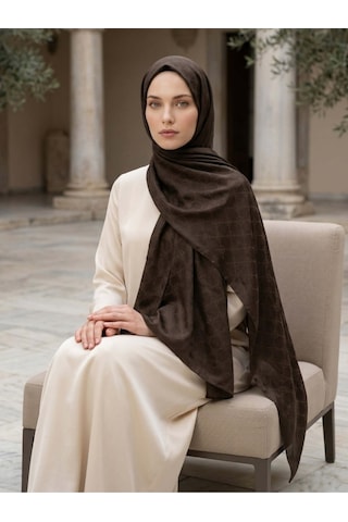 Camellia Scarfs İtalyan Jakar Şal Monogram Desen Siyah - Asil Ve Lüks Stil