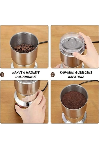 Elektrikli Kahve Keten Tohumu Baharat Öğütücü 2 Bıçak 150w Çok Renkli