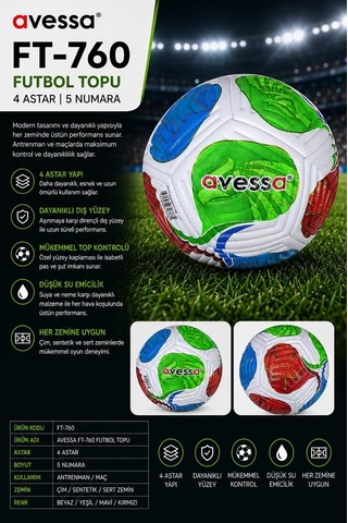 Grey Cat Özel Seri Aktivite Egzersiz Krampon Esigi Ft-760 Futbol Topu 4 Astar Yeşil